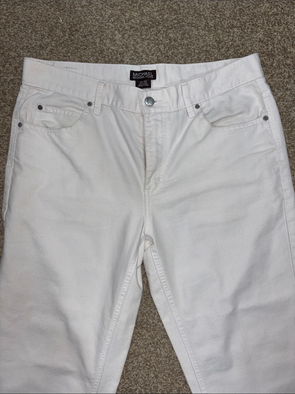 Michael Kors Men’s White Slim Straight Jeans